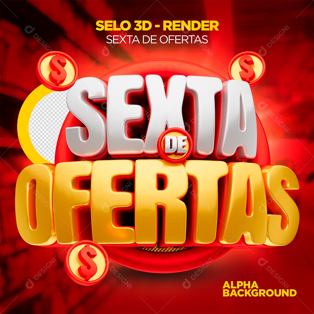 Sexta De Oferta Selo 3D Para Composição PSD
