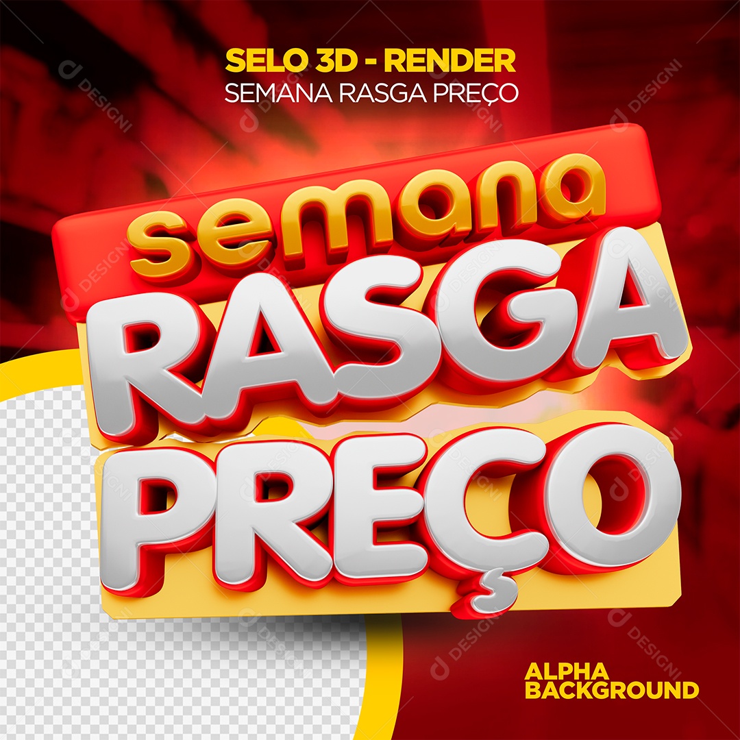 Semana Rasga Preço Selo 3D Para Composição PSD