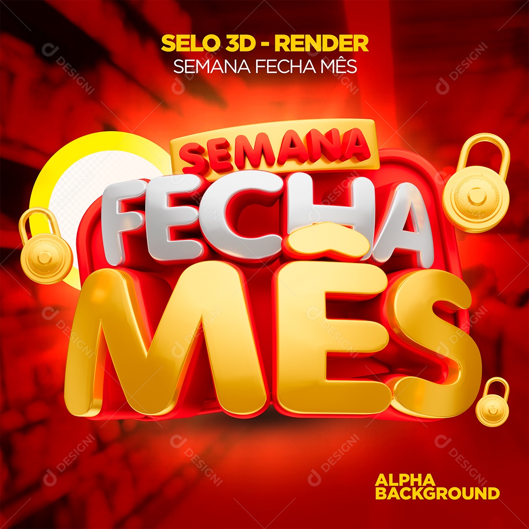 Semana Fecha Mês Selo 3D Para Composição PSD