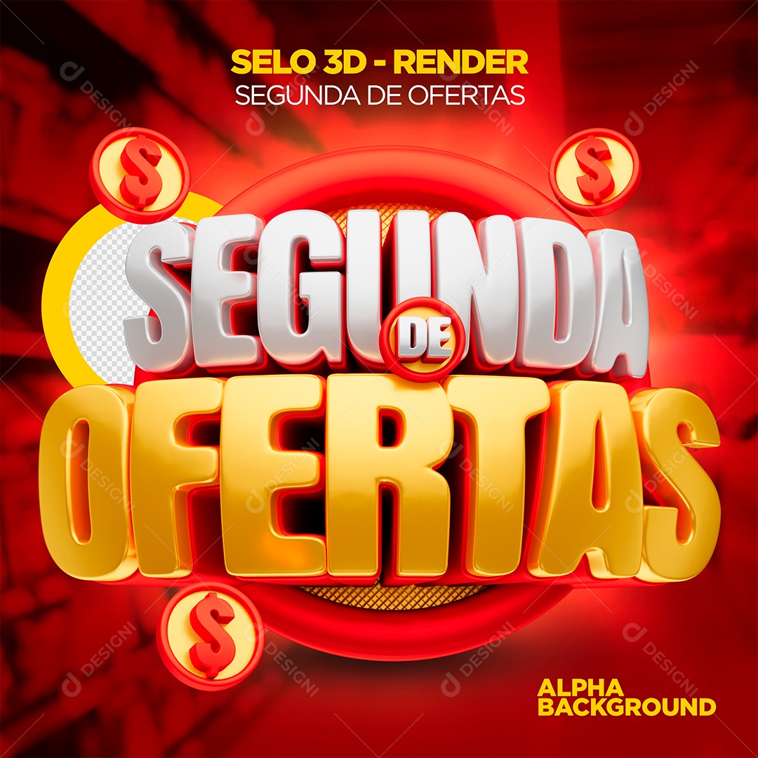 Segunda De Oferta Selo 3D Para Composição PSD
