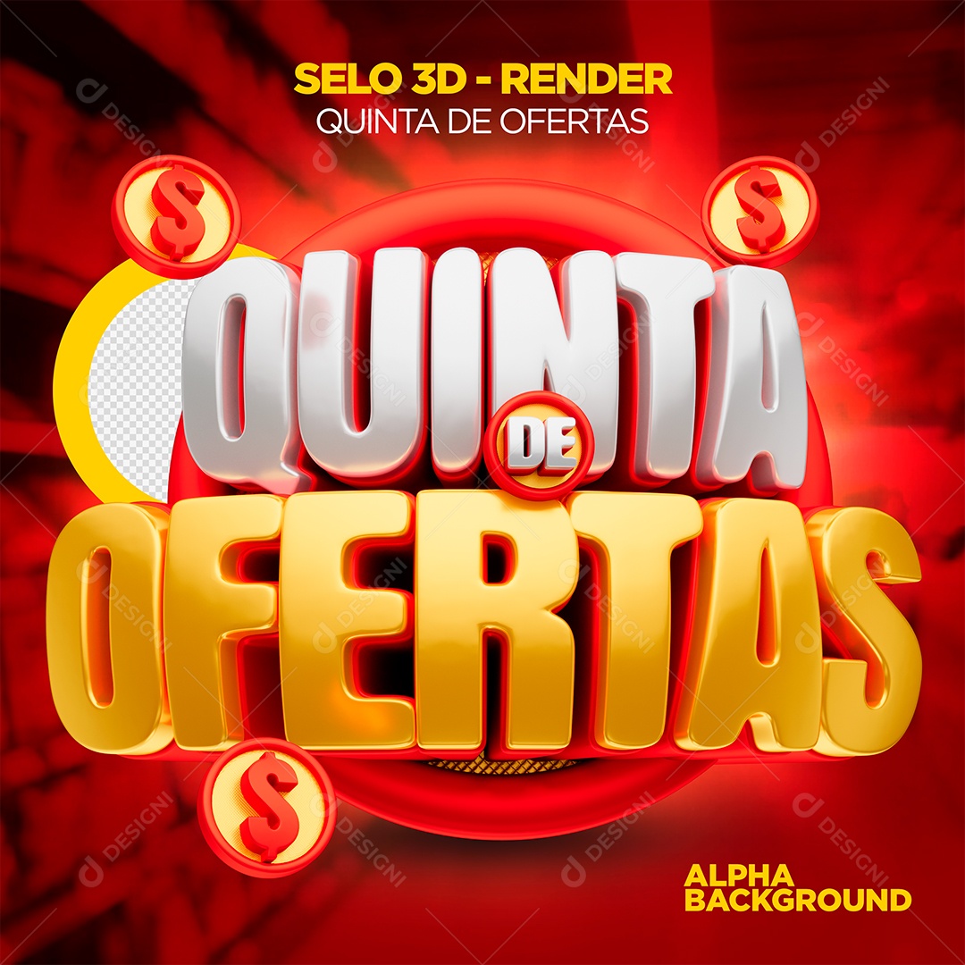 Quinta De Oferta Selo 3D Para Composição PSD