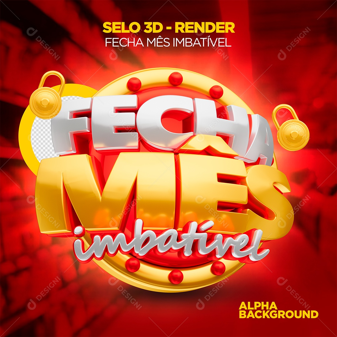 Fecha Mês Imbativél Selo 3D Para Composição PSD
