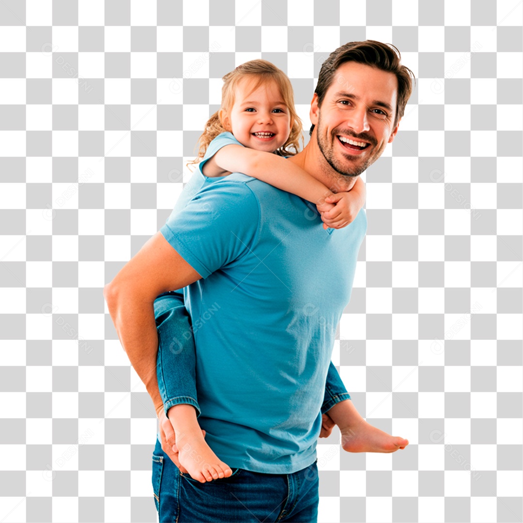 Pai e Filha Sorrindo PNG Transparente