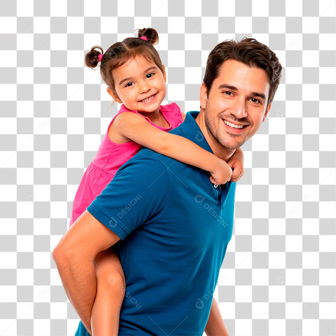 Pai e Filha Sorrindo PNG Transparente