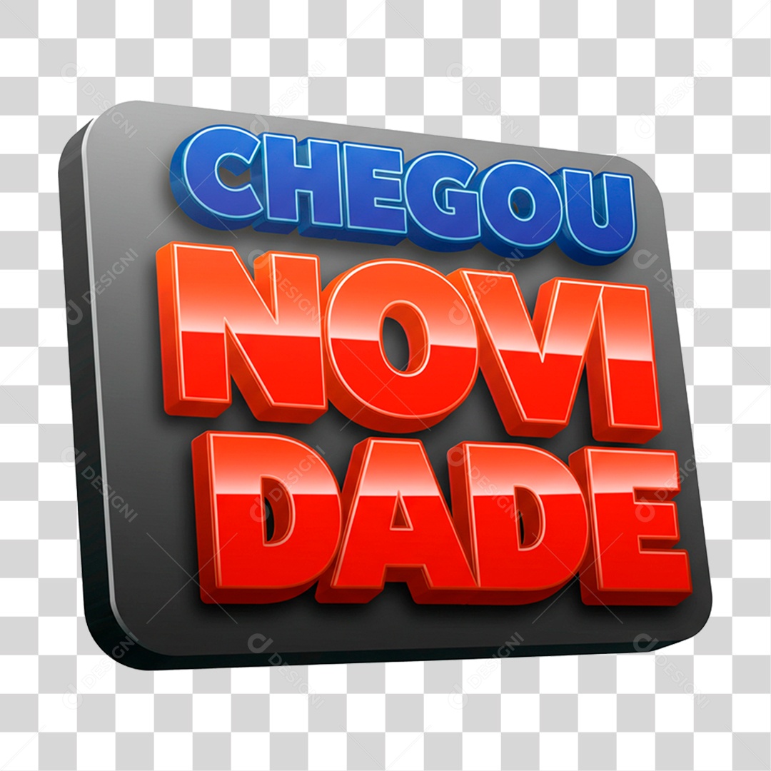 Selo 3D Chegou Novidade para Composição PNG Transparente
