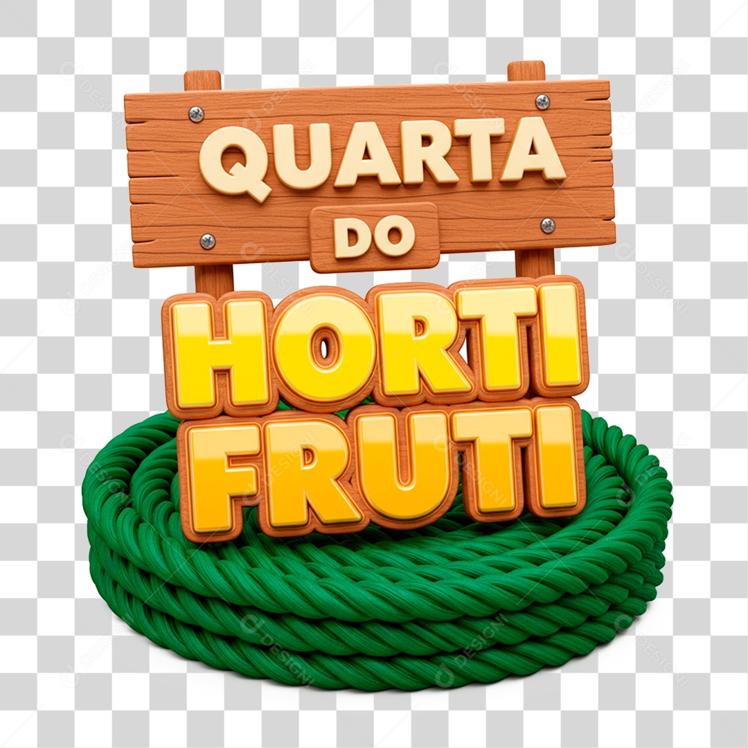 Selo 3D Quarta do Hortifrúti PNG Transparente