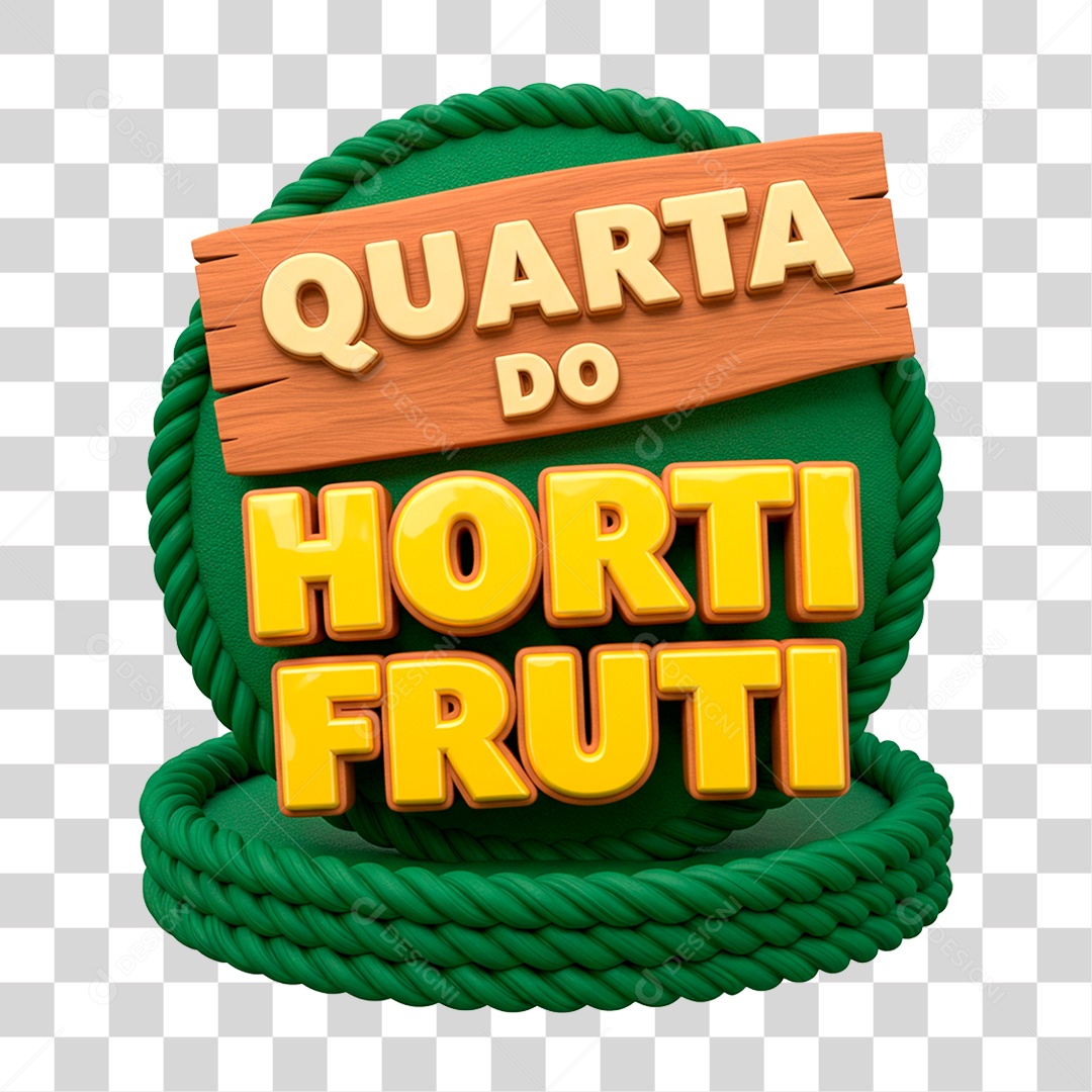 Selo 3D Quarta do Hortifrúti PNG Transparente