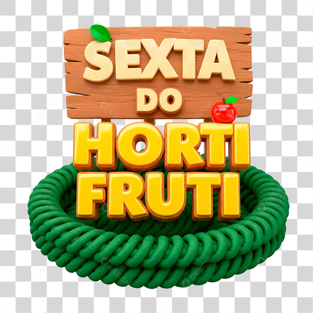Selo 3D Sexta do Hortifrúti PNG Transparente