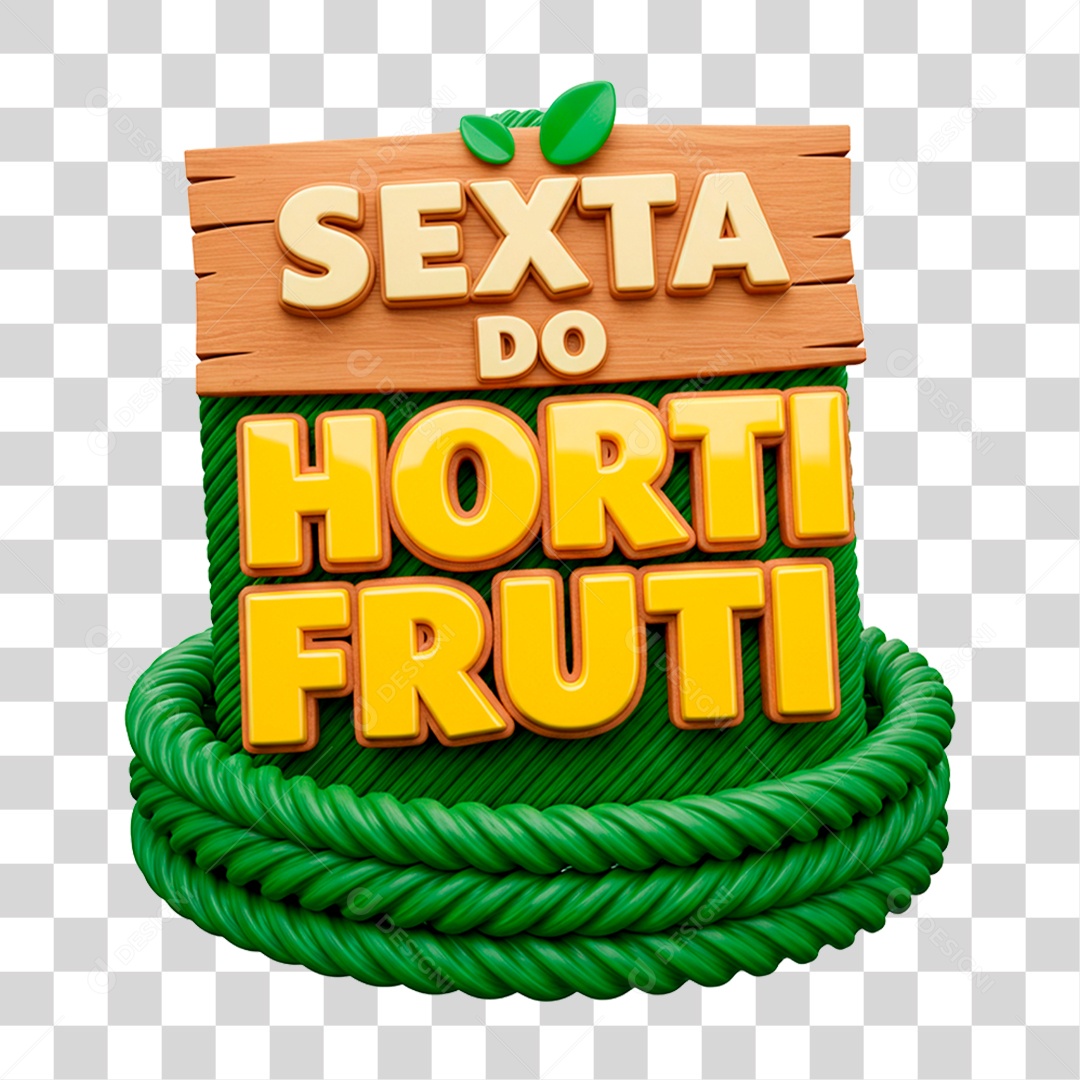 Selo 3D Sexta do Hortifrúti PNG Transparente