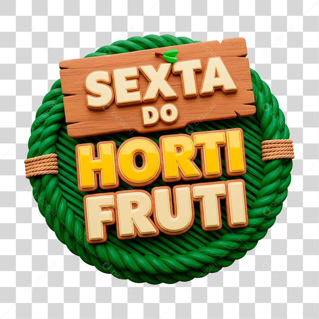 Selo 3D Sexta do Hortifrúti PNG Transparente
