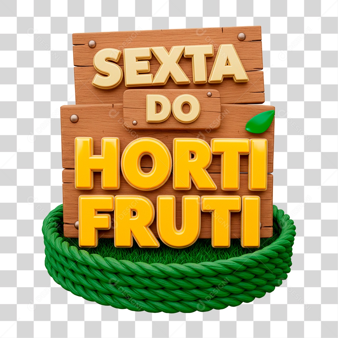 Selo 3D Sexta do Hortifrúti PNG Transparente