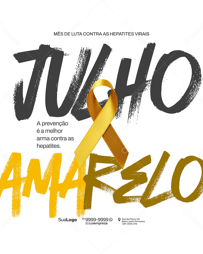 Julho Amarelo Mês de Luta Contra as Hepatites Virais Social Media PSD Editável