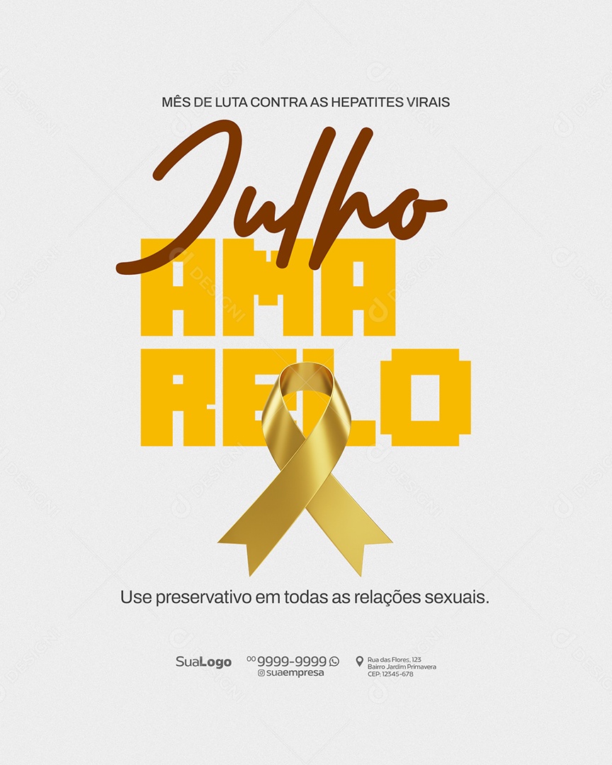 Julho Amarelo Mês de Luta Contra as Hepatites Virais Social Media PSD Editável