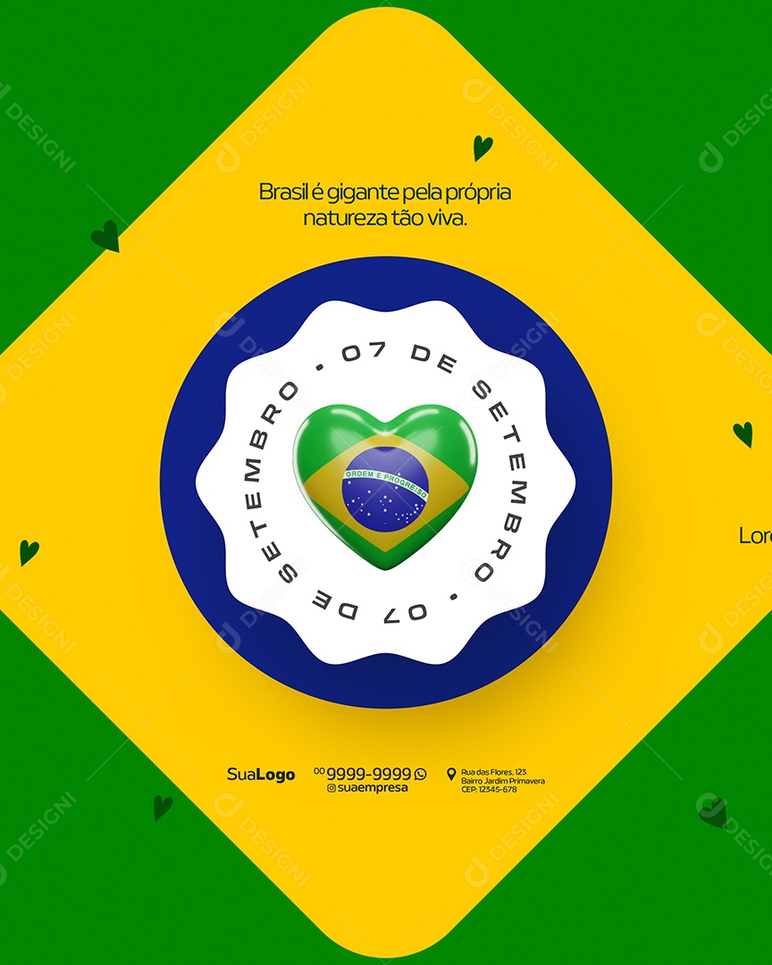 Dia 07 de Setembro Social Media PSD Editável