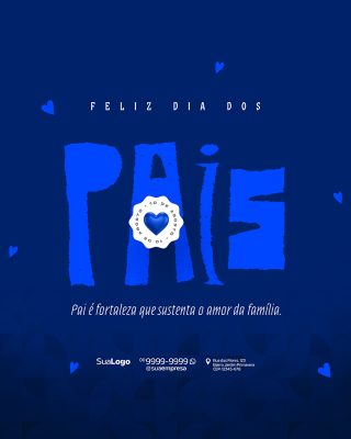 Feliz Dia dos Pais 10 de Agosto Social Media PSD Editável
