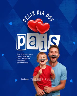 Feliz Dia dos Pais 10 de Agosto Social Media PSD Editável