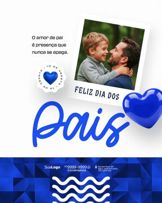 Feliz Dia dos Pais 10 de Agosto Social Media PSD Editável