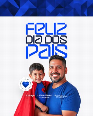 Feliz Dia dos Pais 10 de Agosto Social Media PSD Editável
