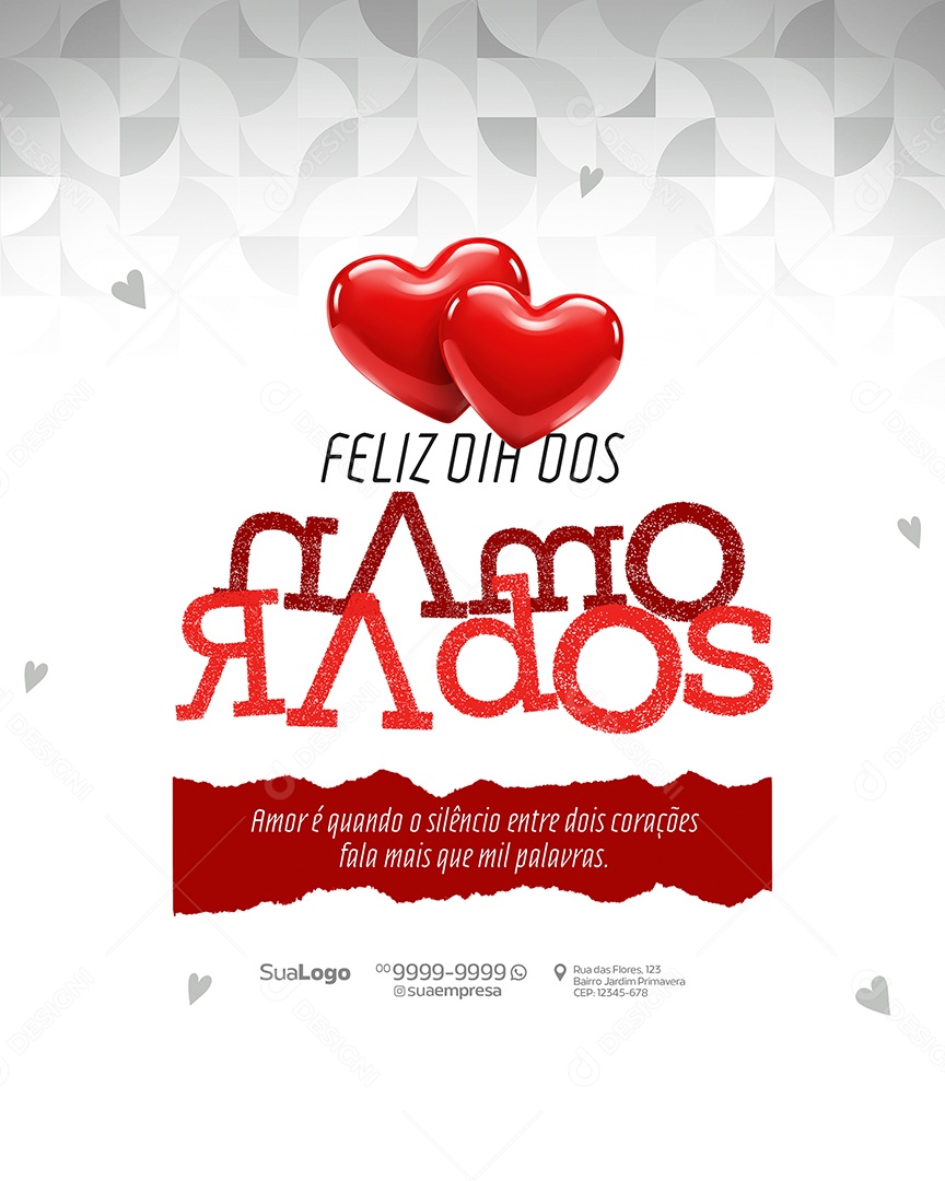 Feliz Dia Dos Namorados 12 de Junho Social Media PSD Editável