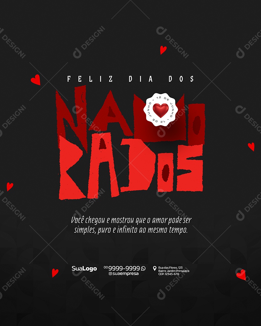 Feliz Dia Dos Namorados 12 de Junho Social Media PSD Editável