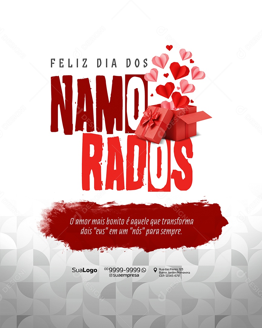 Feliz Dia Dos Namorados 12 de Junho Social Media PSD Editável