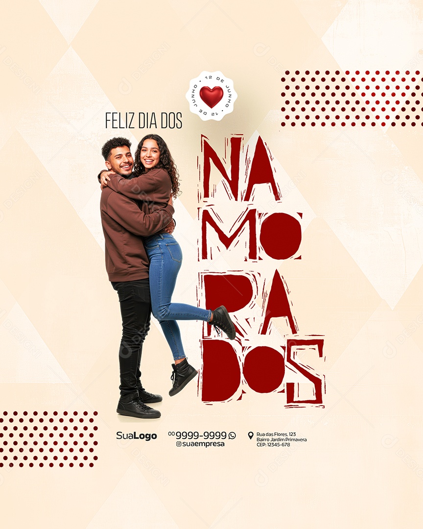 Feliz Dia Dos Namorados 12 de Junho Social Media PSD Editável