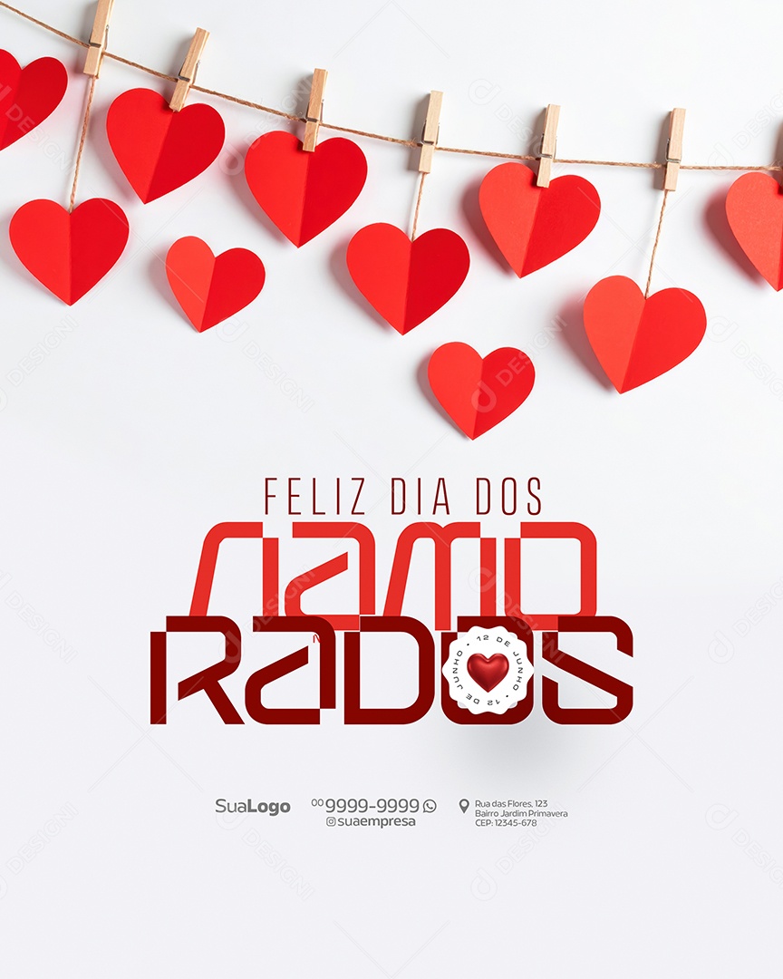 Feliz Dia Dos Namorados 12 de Junho Social Media PSD Editável
