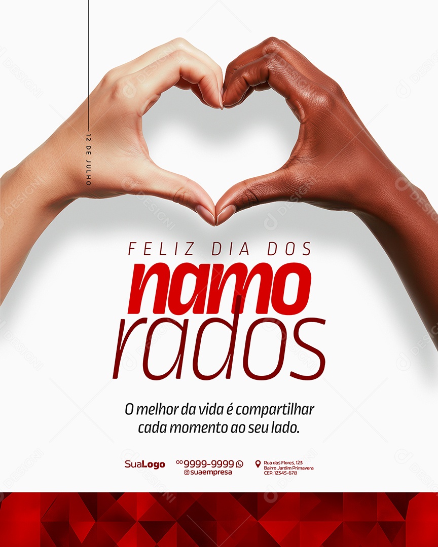 Feliz Dia Dos Namorados 12 de Junho Social Media PSD Editável