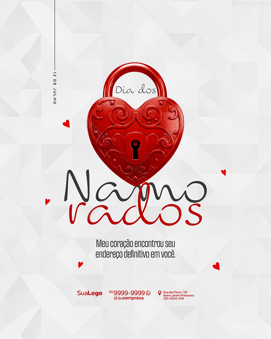 Feliz Dia Dos Namorados 12 de Junho Social Media PSD Editável