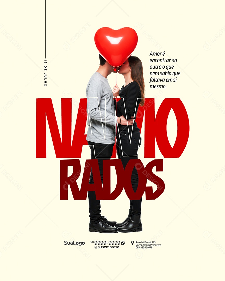 Feliz Dia Dos Namorados 12 de Junho Social Media PSD Editável