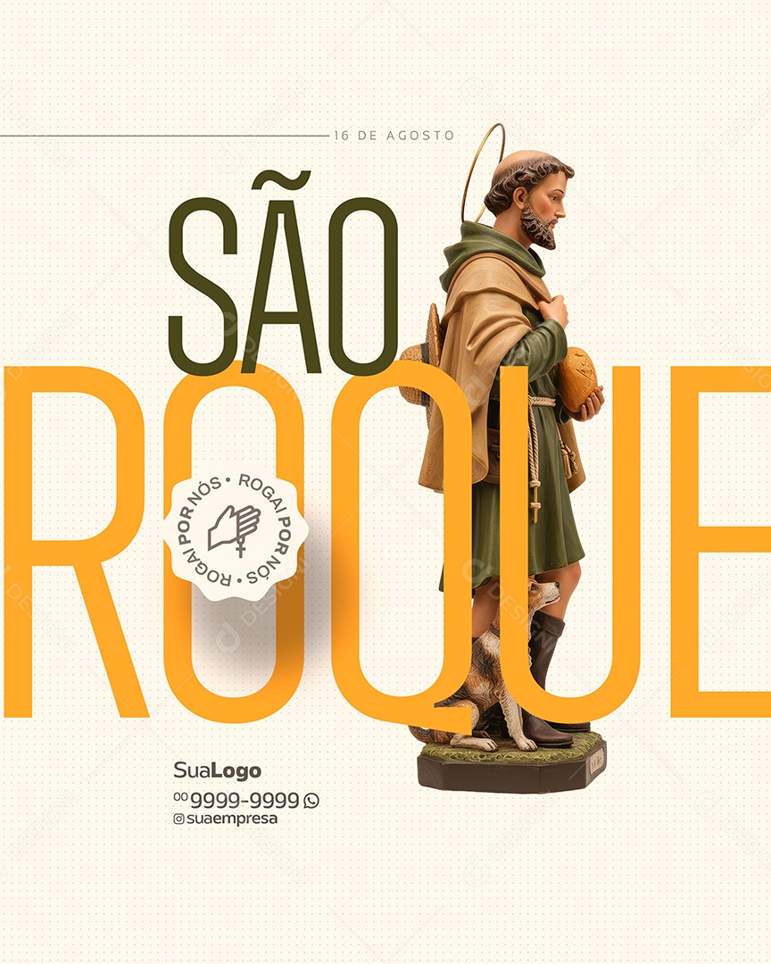 Dia de São Roque Social Media PSD Editável