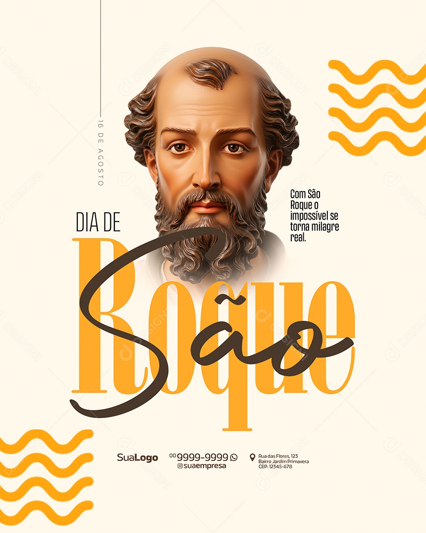 Dia de São Roque 16 de Agosto Social Media PSD Editável