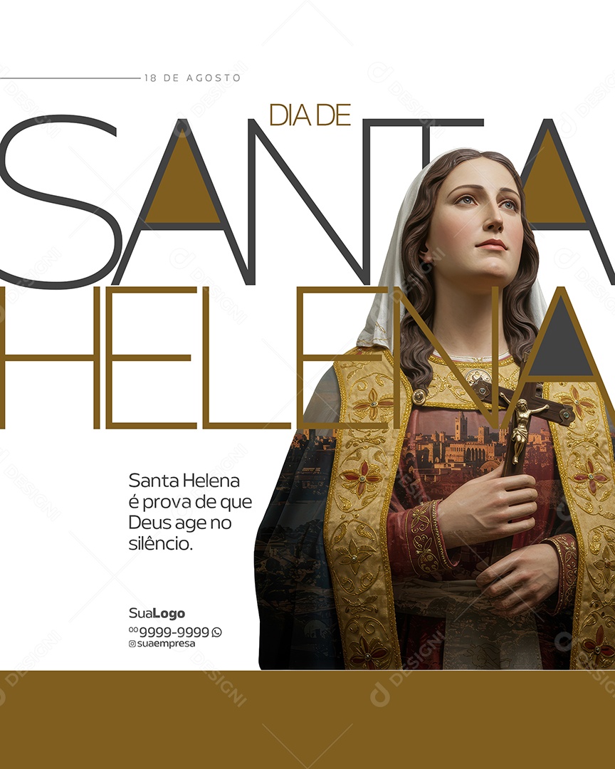 Dia de Santa Helena 18 de Agosto Social Media PSD Editável