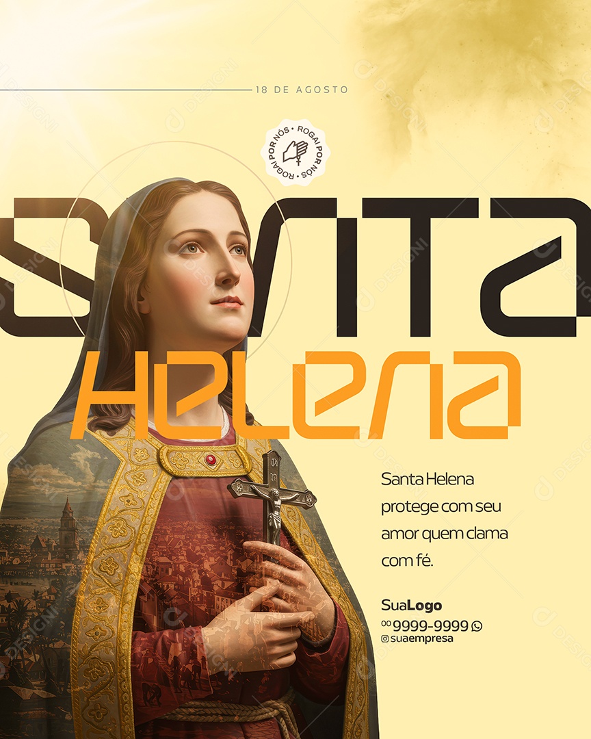 Dia de Santa Helena 18 de Agosto Social Media PSD Editável