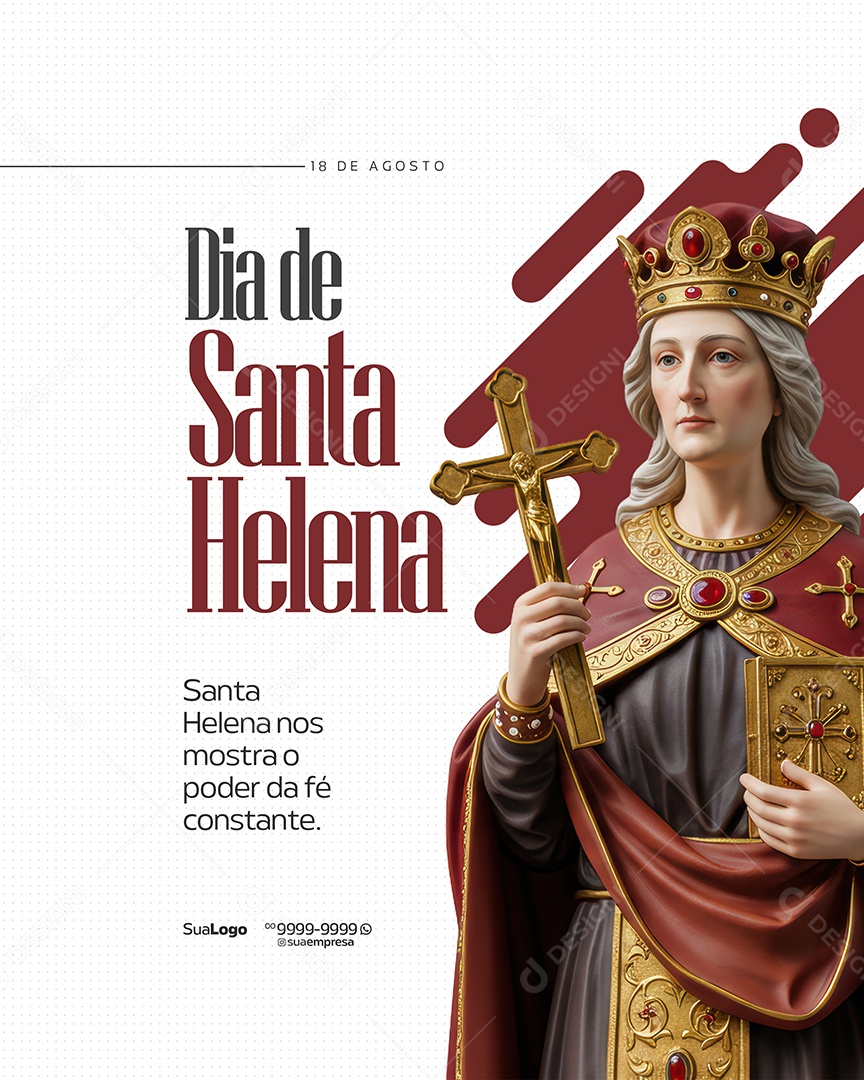 Dia de Santa Helena 18 de Agosto Social Media PSD Editável