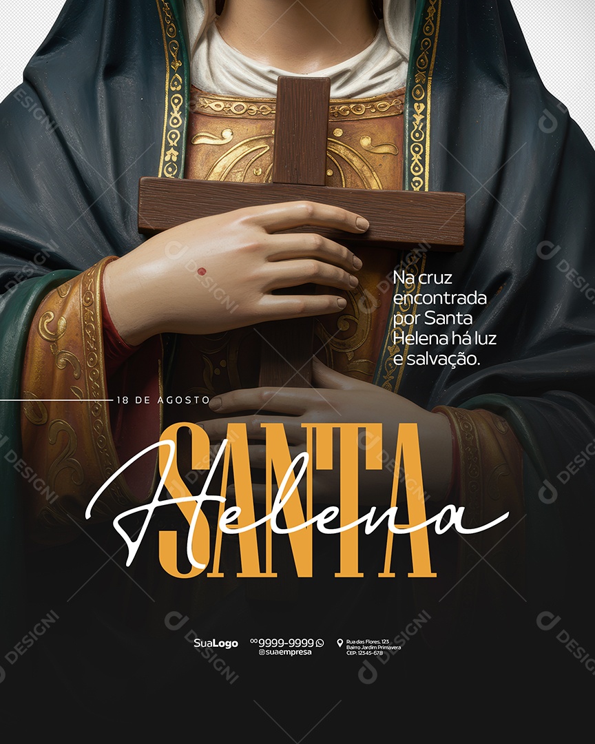Dia de Santa Helena 18 de Agosto Social Media PSD Editável