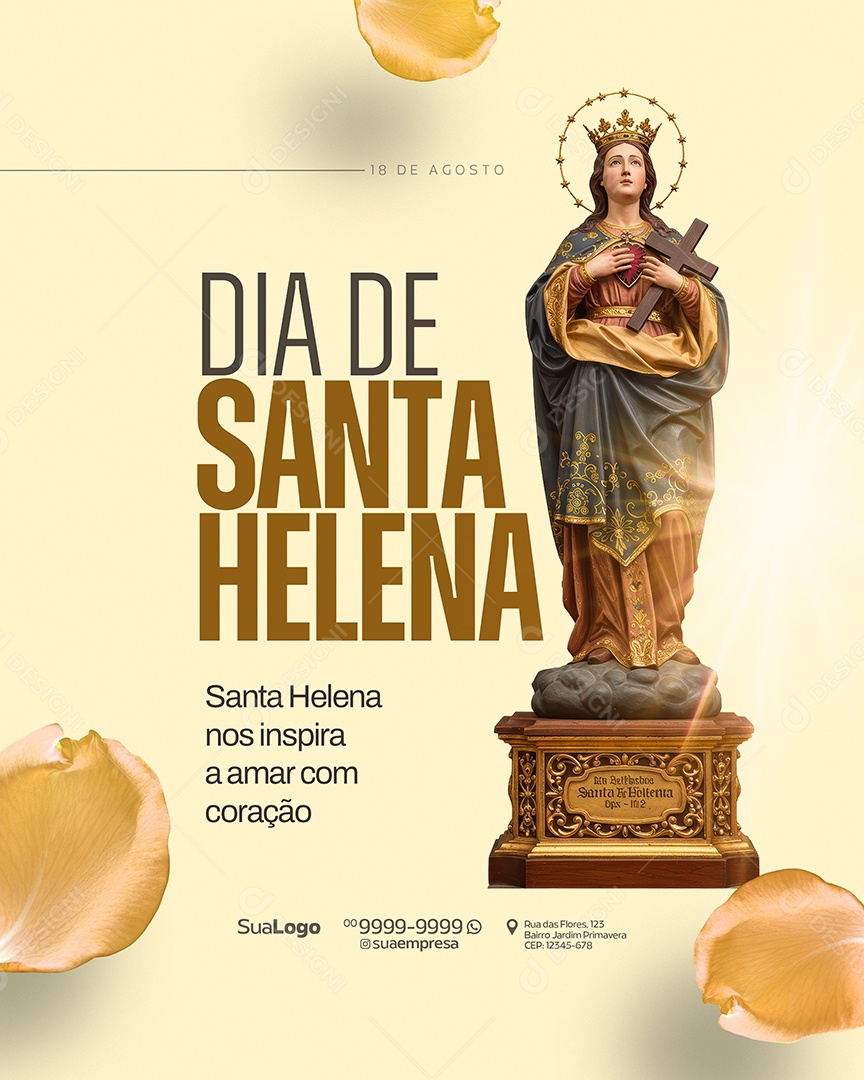 Dia de Santa Helena 18 de Agosto Social Media PSD Editável