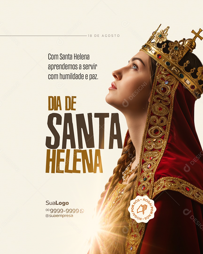 Dia de Santa Helena 18 de Agosto Social Media PSD Editável