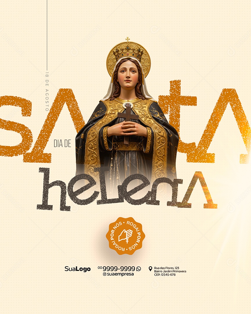 Dia de Santa Helena 18 de Agosto Social Media PSD Editável