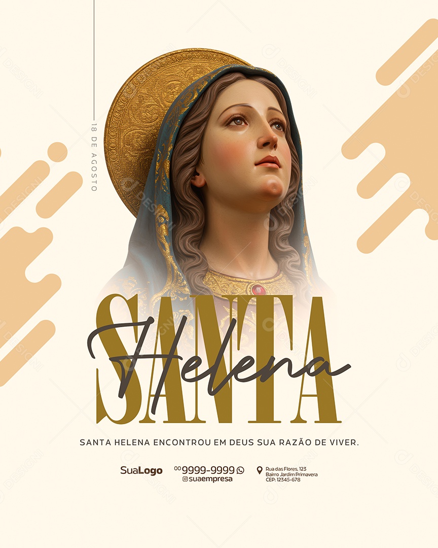 Dia de Santa Helena 18 de Agosto Social Media PSD Editável