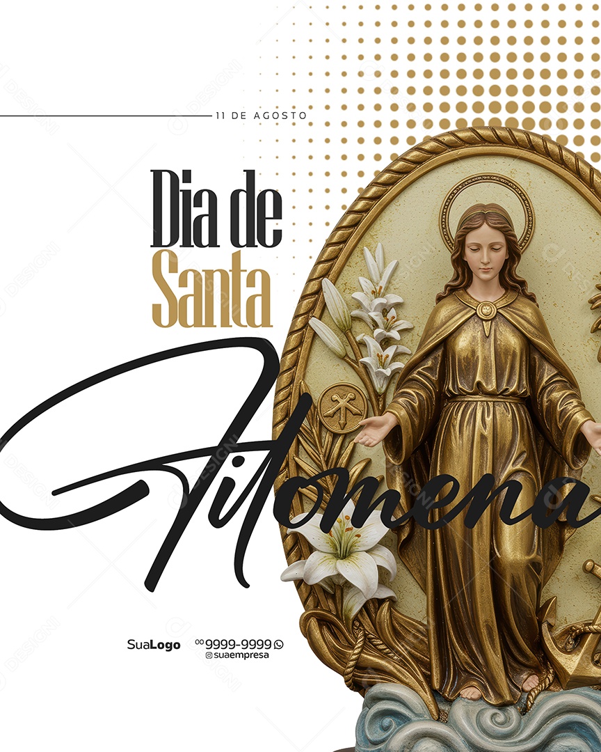 Dia de Santa Filomena 10 de Agosto Social Media PSD Editável
