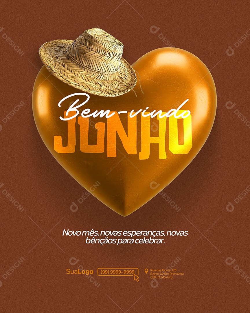 Bem Vindo Junho Social Media PSD Editável