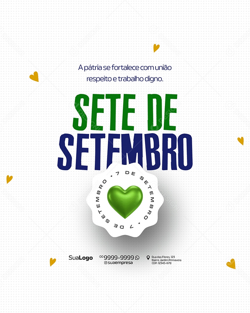 Social Media Dia Da Independência Do Brasil 07 De Setembro PSD Editável