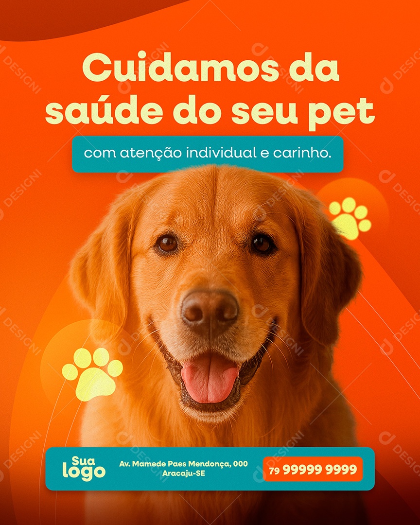 Pet Shop Cuidamos da Saúde do seu Pet Social Media PSD Editável