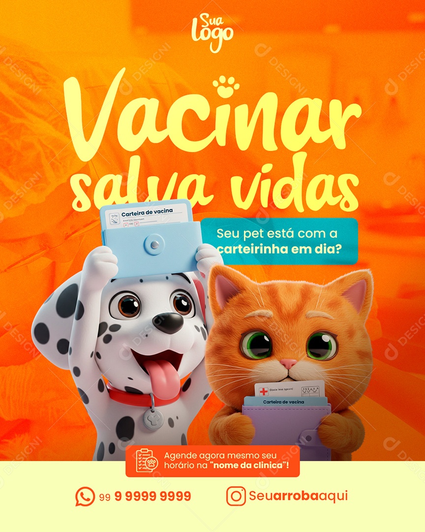 Pet Shop Vacinar Salva Vidas Social Media PSD Editável