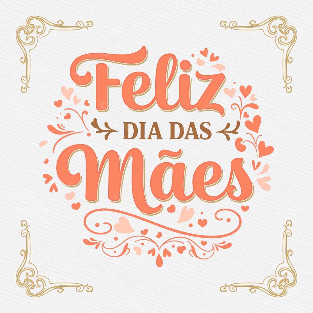Feliz Dia das Mães com Elementos Florais Ilustração Vetor EPS