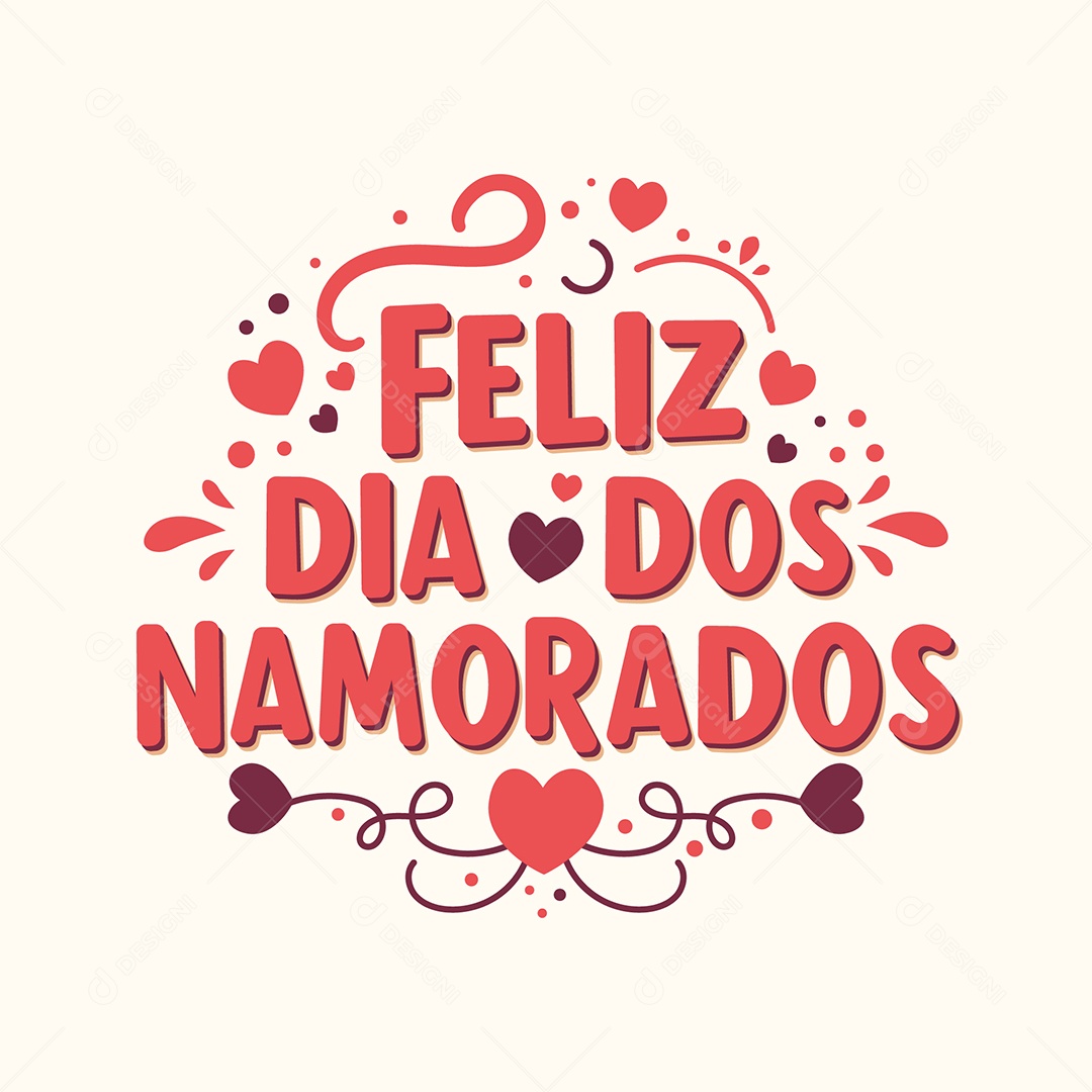 Design de Tipografia Criativa para Dia dos Namorados Ilustração Vetor EPS