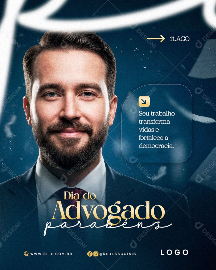 Dia do Advogado 11 de Agosto Profissão é Missão Social Media PSD Editável