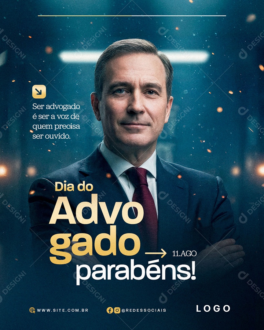 Dia do Advogado 11 de Agosto Profissão é Missão Social Media PSD Editável