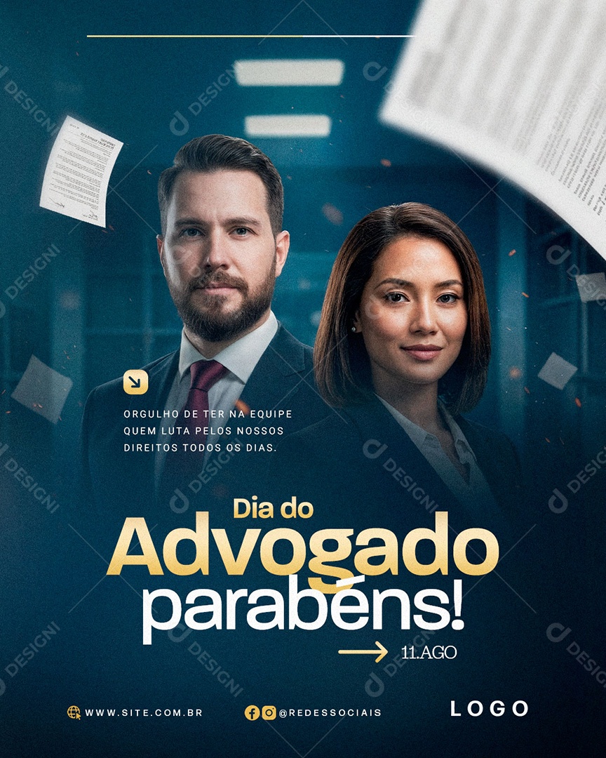 Dia do Advogado 11 de Agosto Profissão é Missão Social Media PSD Editável
